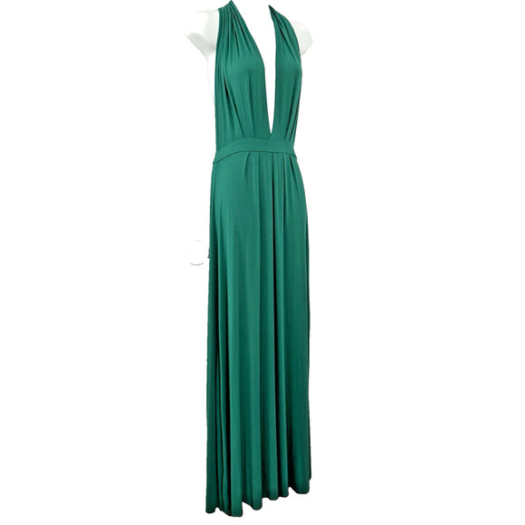 Tart Dresses & Skirts - Tart Emerald Green Halter Maxi Dress Backless Plunging Grecian Modal M